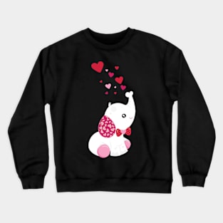 Elephant Blowing Heart Bubbles Crewneck Sweatshirt